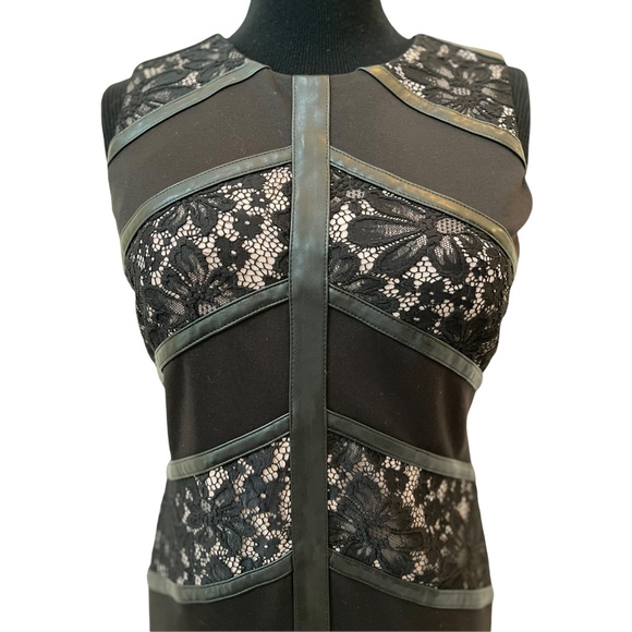 Calvin Klein Mix Media Sheath Black/Nude Dress 6 Women's party dress - Picture 9 of 15